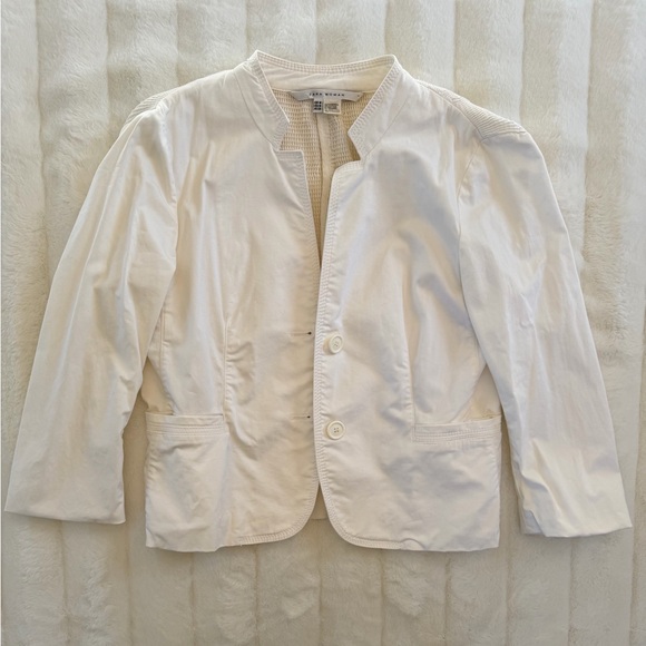 Zara White Blazer Jacket M Structured Minimal Chic - Picture 2 of 7
